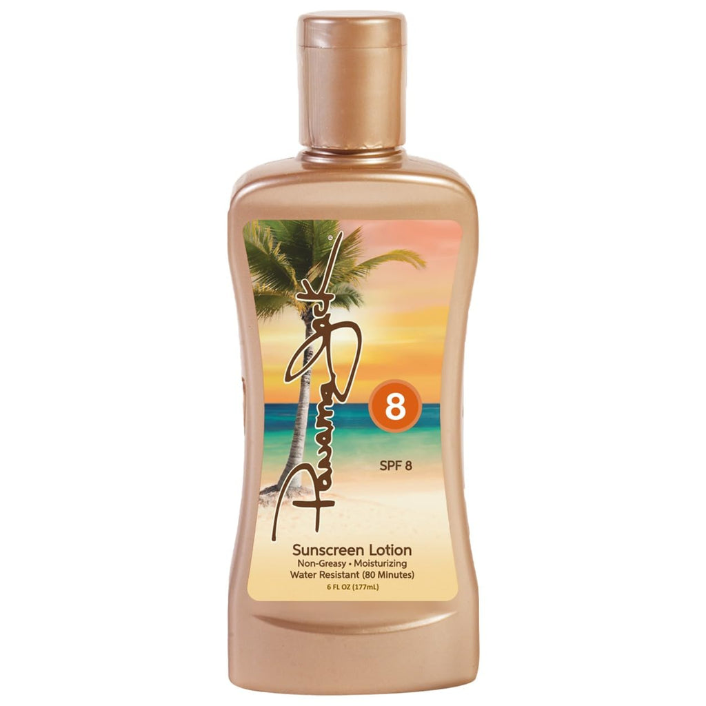 Panama Jack Sunscreen Tanning Lotion - SPF 8, PABA, Paraben, Gluten & Cruelty Free, Antioxidant Moisturizing Formula, 6 FL OZ (Pack of 2)