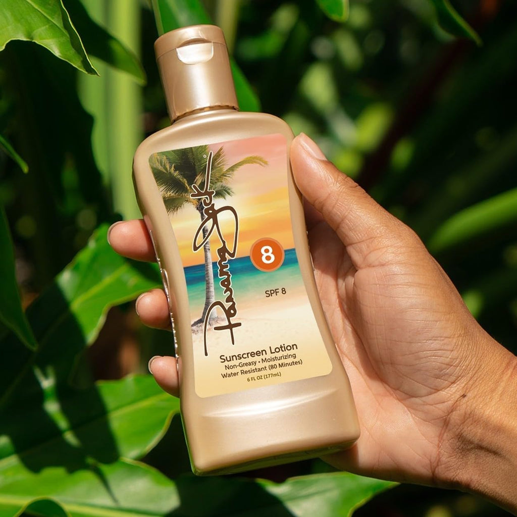 Panama Jack Sunscreen Tanning Lotion - SPF 8, PABA, Paraben, Gluten & Cruelty Free, Antioxidant Moisturizing Formula, 6 FL OZ (Pack of 2)