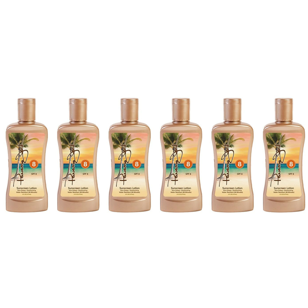 Panama Jack Sunscreen Tanning Lotion - SPF 8, PABA, Paraben, Gluten & Cruelty Free, Antioxidant Moisturizing Formula, 6 FL OZ (Pack of 2)