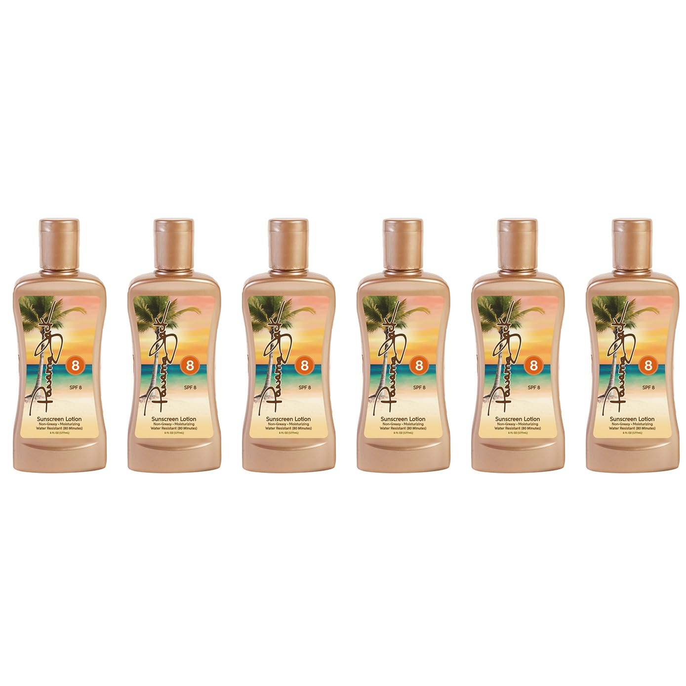 Panama Jack Sunscreen Tanning Lotion - SPF 8, PABA, Paraben, Gluten & Cruelty Free, Antioxidant Moisturizing Formula, 6 FL OZ (Pack of 2)