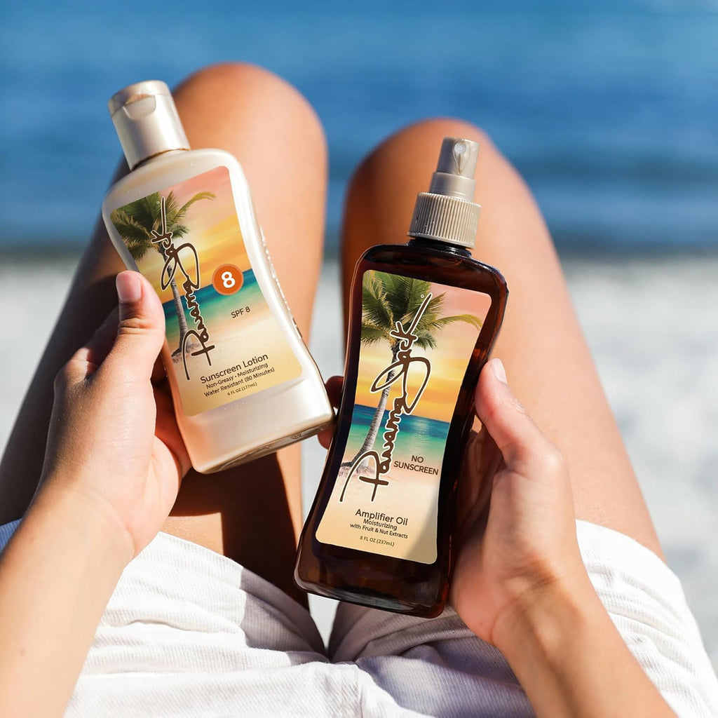 Panama Jack Sunscreen Tanning Lotion - SPF 8, PABA, Paraben, Gluten & Cruelty Free, Antioxidant Moisturizing Formula, 6 FL OZ (Pack of 2)