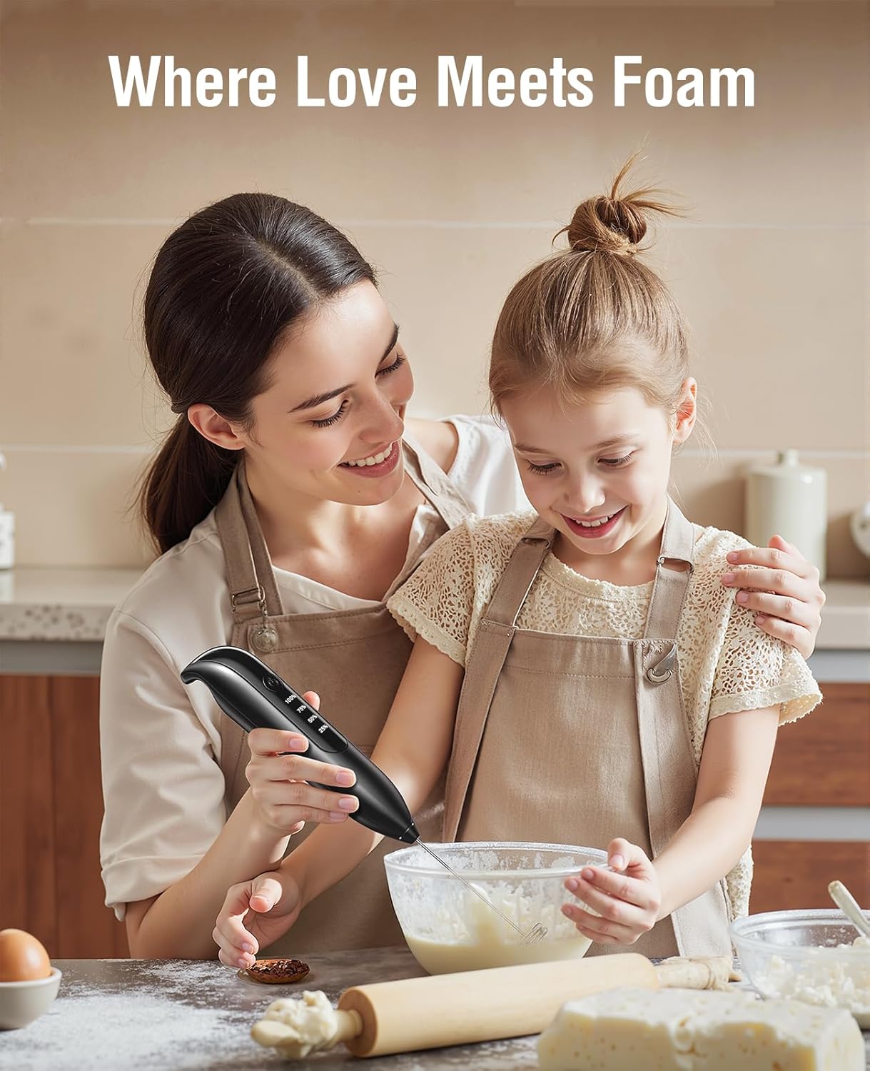 Electric Milk Frother Handheld (3-in-1)**
