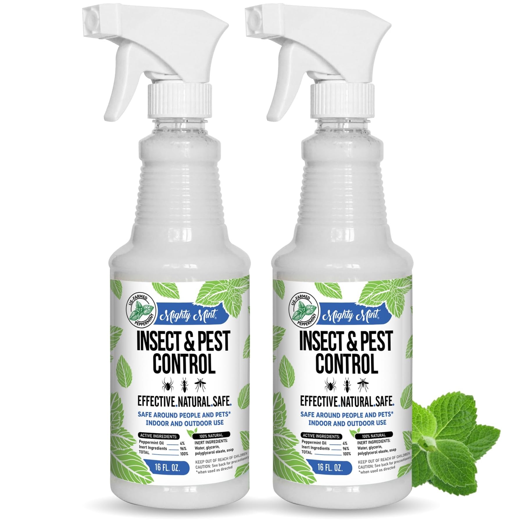 Mighty Mint Peppermint Oil Insect Repellent Spray – Indoor & Outdoor Bug Control for Spiders, Ants, Roaches, and More – Plant-Based, Extra-Strong Formula - 16 oz