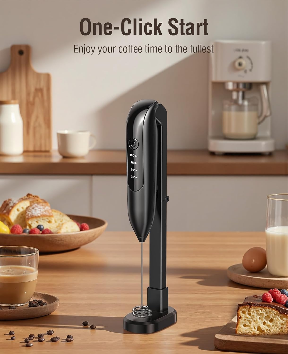 Electric Milk Frother Handheld (3-in-1)**