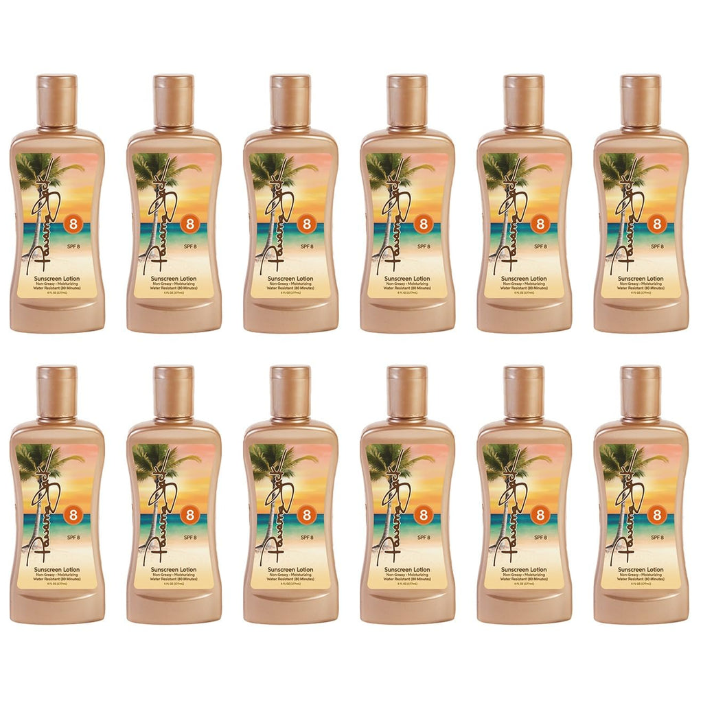Panama Jack Sunscreen Tanning Lotion - SPF 8, PABA, Paraben, Gluten & Cruelty Free, Antioxidant Moisturizing Formula, 6 FL OZ (Pack of 2)