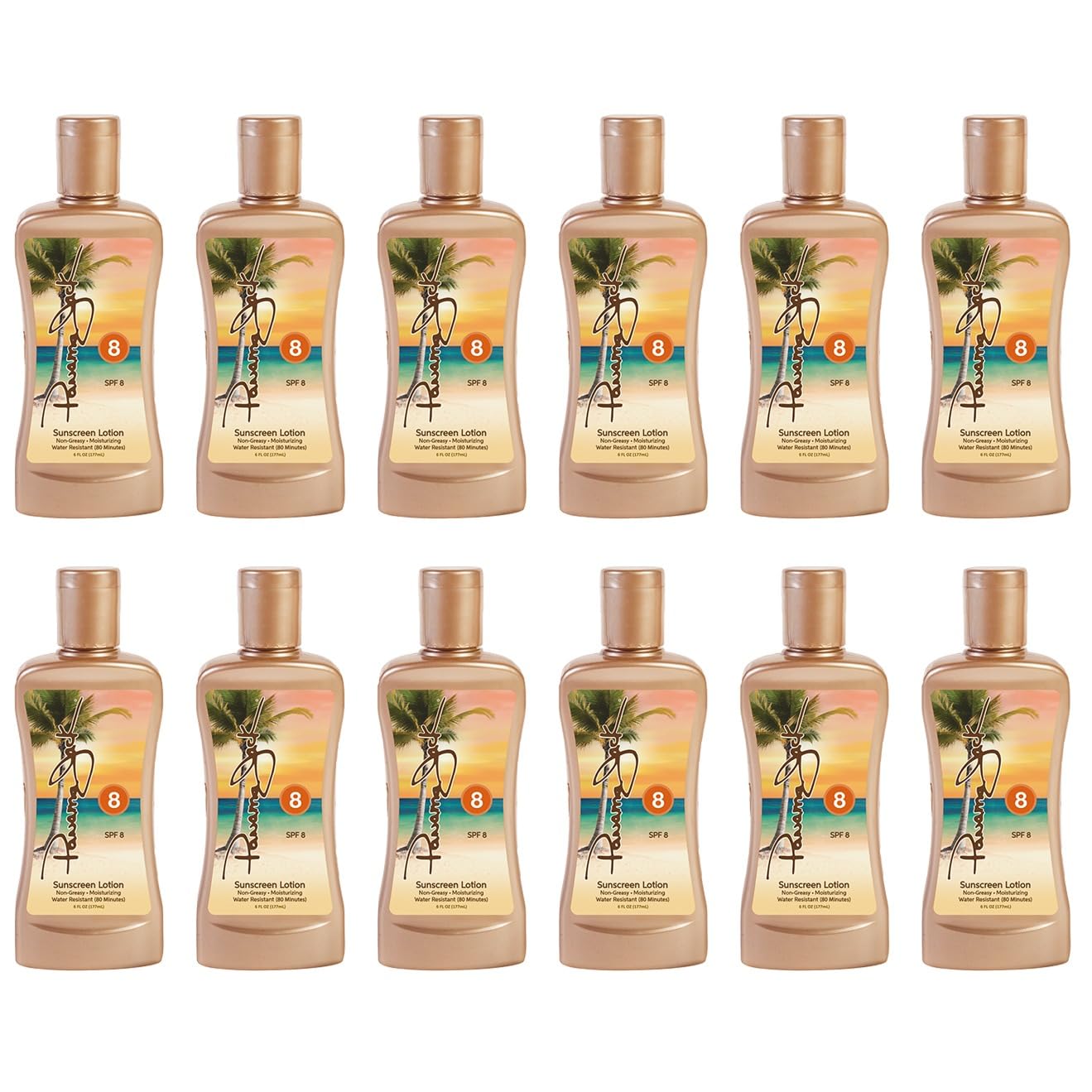 Panama Jack Sunscreen Tanning Lotion - SPF 8, PABA, Paraben, Gluten & Cruelty Free, Antioxidant Moisturizing Formula, 6 FL OZ (Pack of 2)