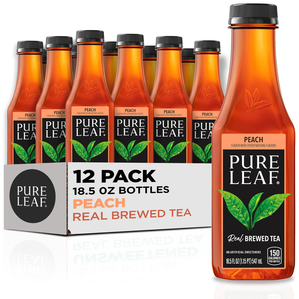 Pure Leaf Iced Tea, Unsweetened Green Tea, 18.5 fl Oz Bottles (Pack of 12)