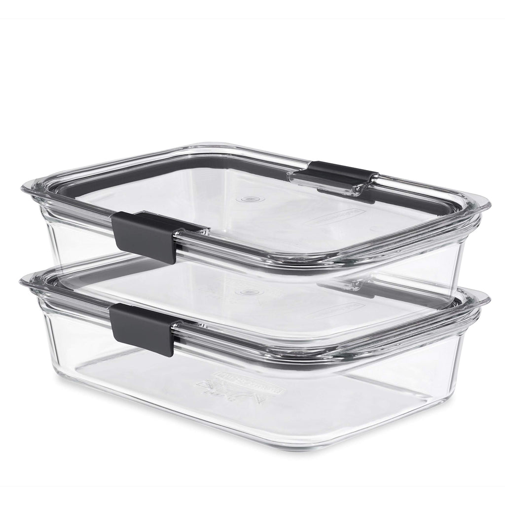 Rubbermaid Brilliance Glass Food Storage Containers, Assorted Sizes, Set of 9, BPA-Free, Leak-Proof, Clear