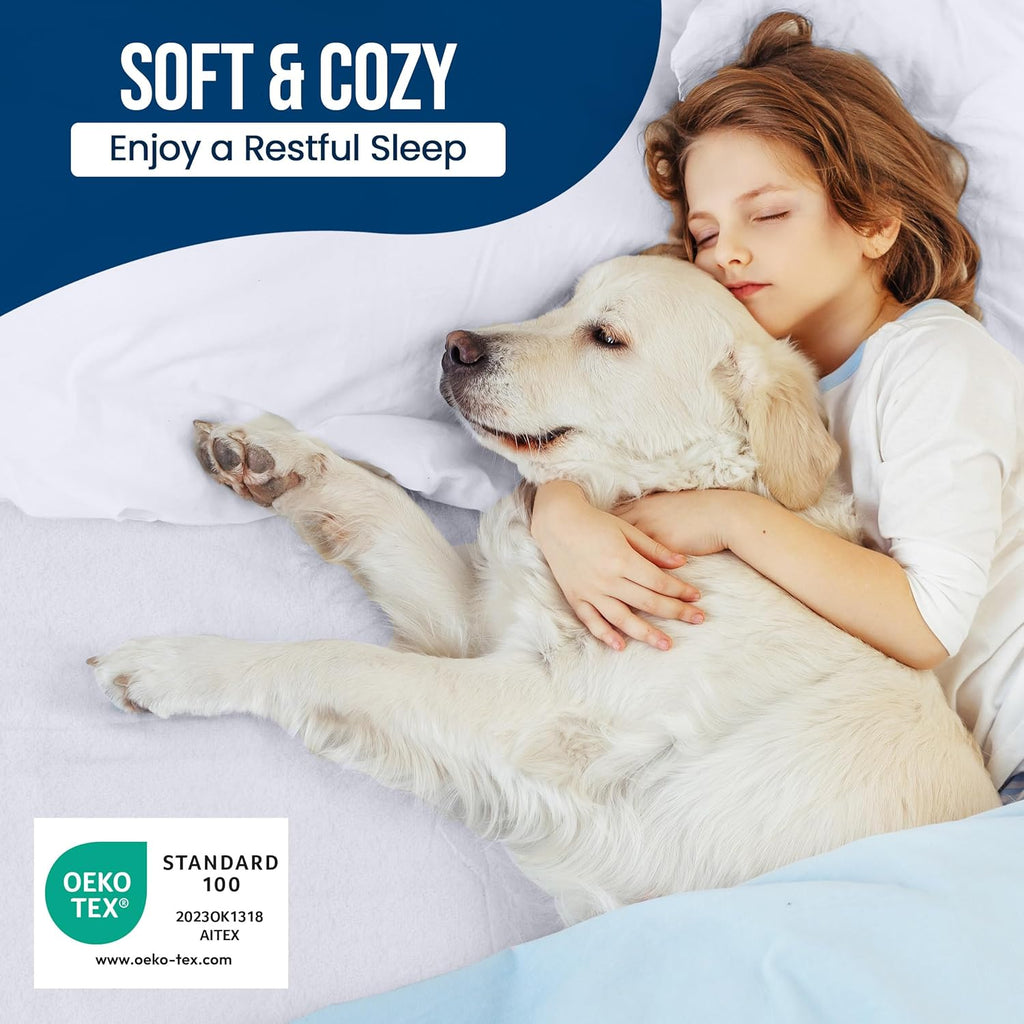 Full Size Mattress Protector Waterproof, Premium 200 GSM Terry Mattress Cover, Soft & Breathable Bed Cover, Fitted Sheet Style Stretchable Deep Pockets 15" by Utopia Bedding (White)