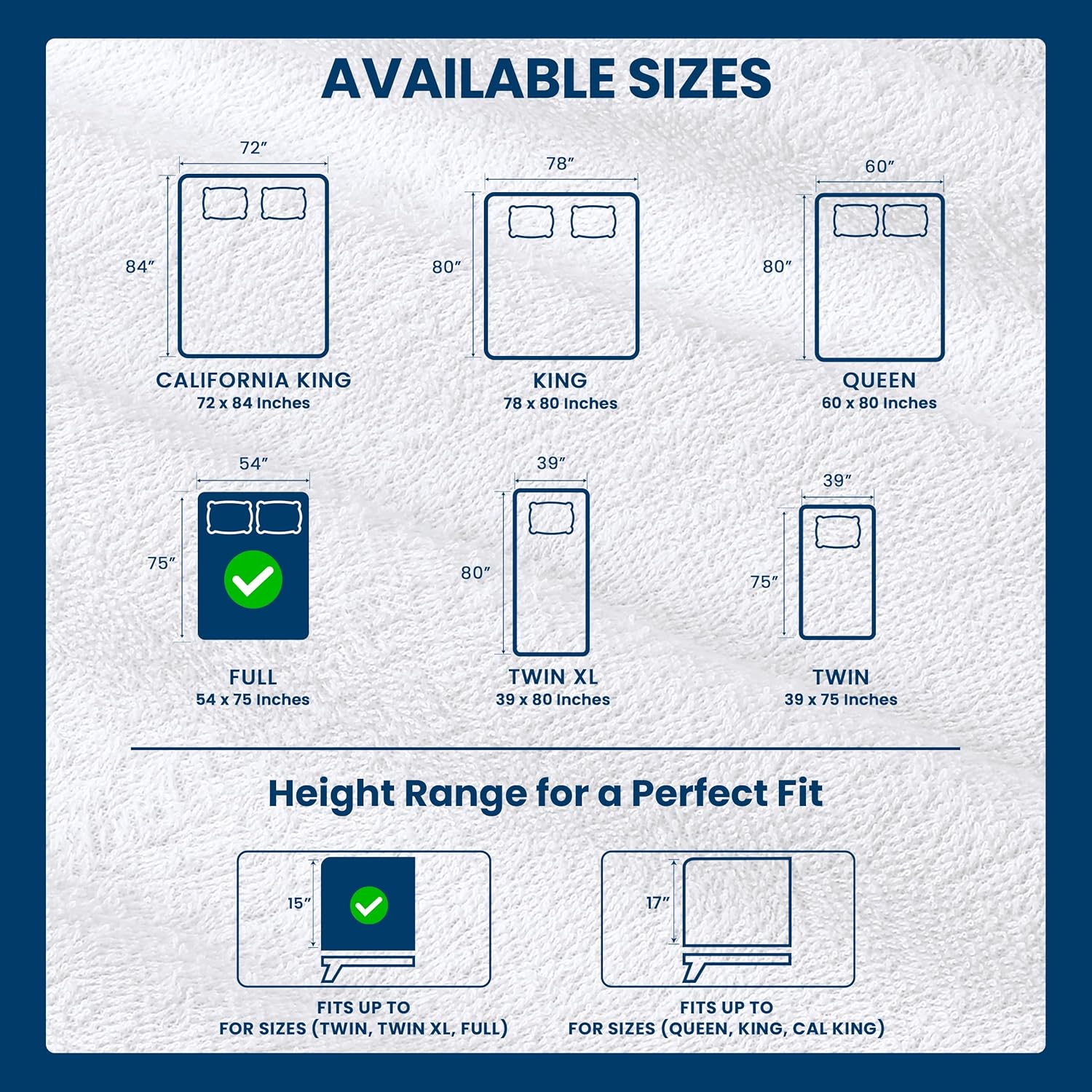 Full Size Mattress Protector Waterproof, Premium 200 GSM Terry Mattress Cover, Soft & Breathable Bed Cover, Fitted Sheet Style Stretchable Deep Pockets 15" by Utopia Bedding (White)