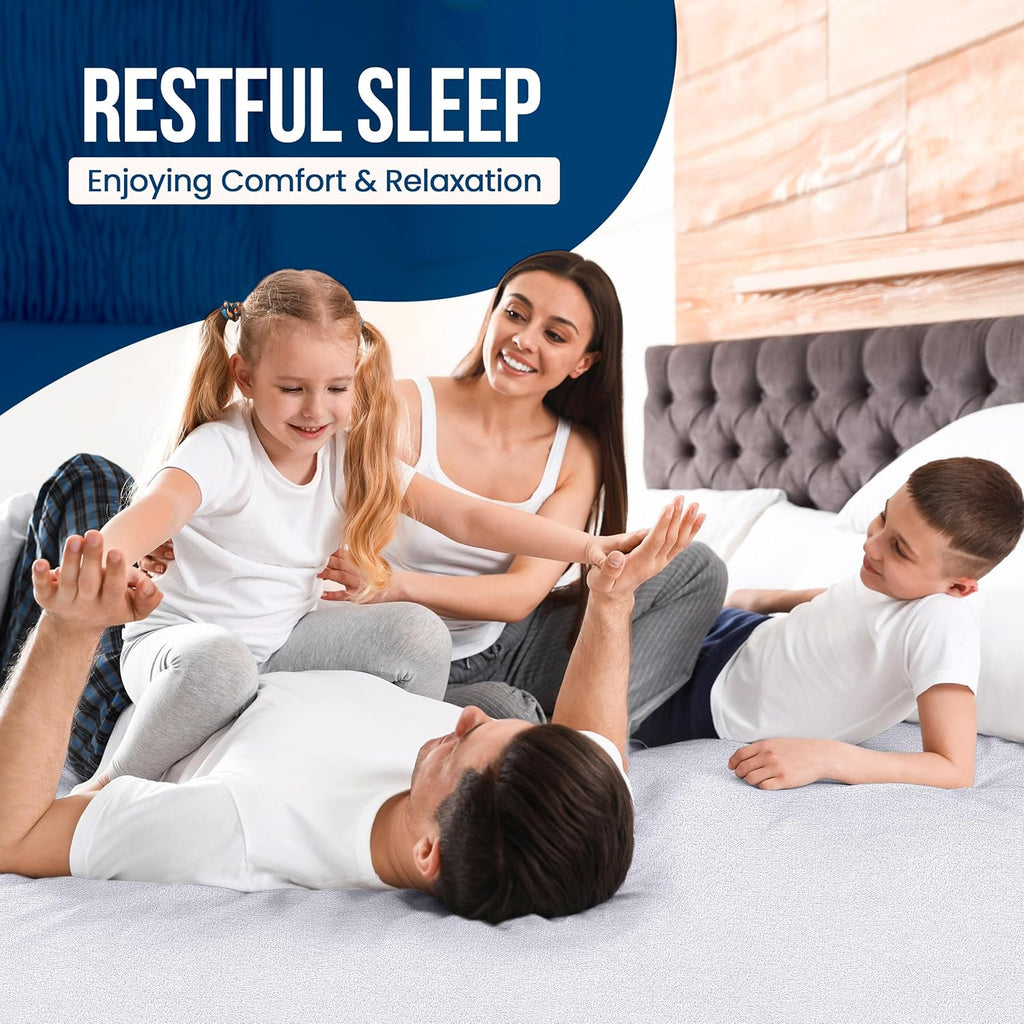 Full Size Mattress Protector Waterproof, Premium 200 GSM Terry Mattress Cover, Soft & Breathable Bed Cover, Fitted Sheet Style Stretchable Deep Pockets 15" by Utopia Bedding (White)